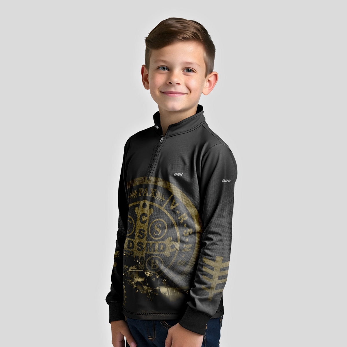 Camisa Infantil Agro Brk Medalhão São Bento com UV50+ - Brk Agro