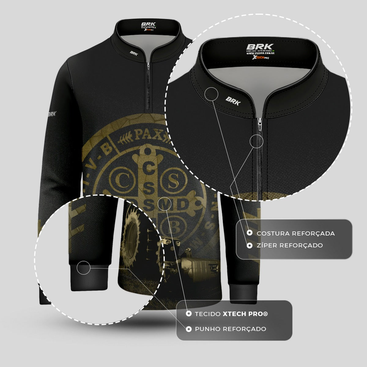 Camisa Infantil Agro Brk Medalhão São Bento com UV50+ - Brk Agro