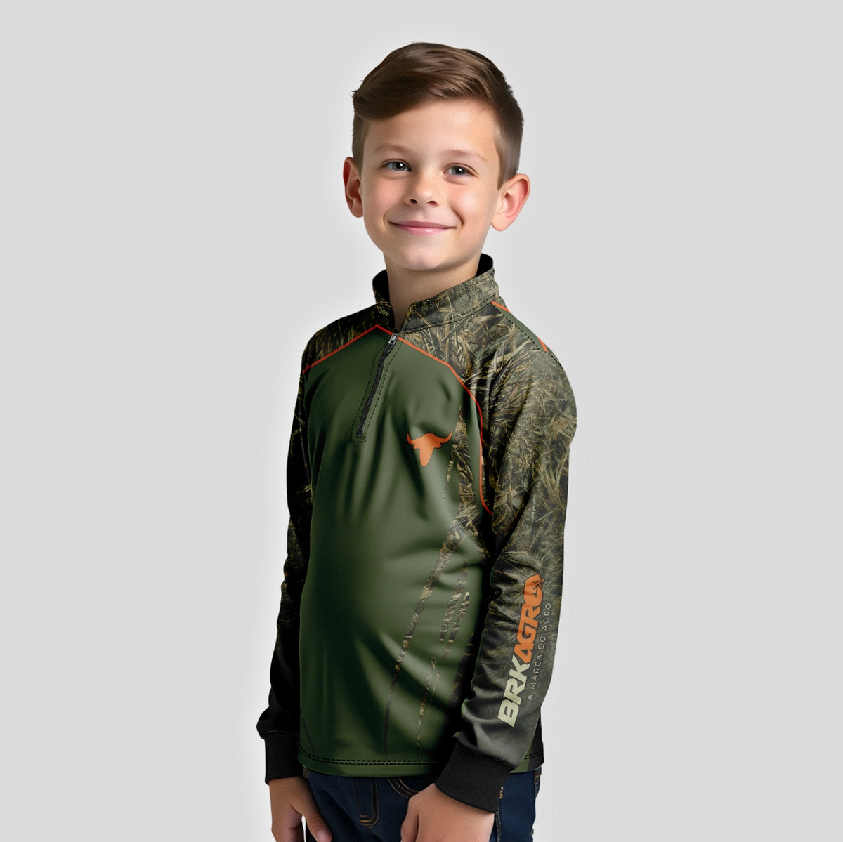 Camisa Infantil Agro Brk Agronomia Real Tree com UV50+ - Brk Agro