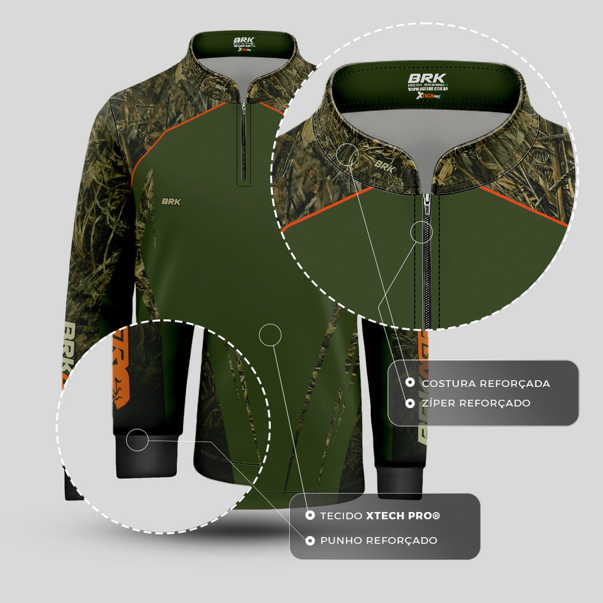Camisa Infantil Agro Brk Agronomia Real Tree com UV50+ - Brk Agro