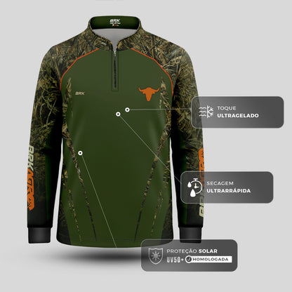 Camisa Infantil Agro Brk Agronomia Real Tree com UV50+ - Brk Agro