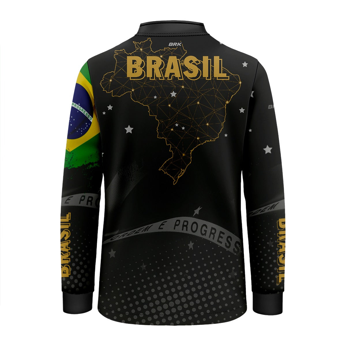 Camisa Infantil Brasil Preta com Proteção Solar UV50+ - Brk Agro