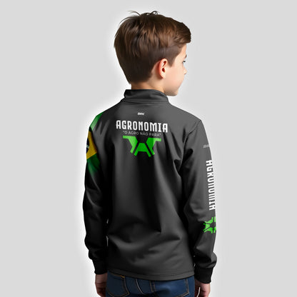 Camisa Infantil Brk Agronomia Preta com Proteção UV50+ - Brk Agro