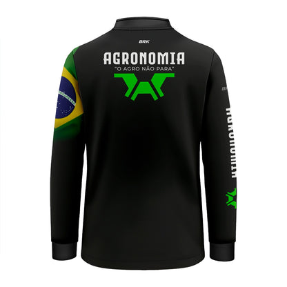 Camisa Infantil Brk Agronomia Preta com Proteção UV50+ - Brk Agro