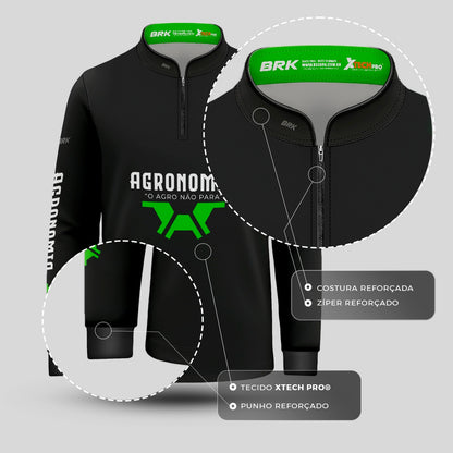 Camisa Infantil Brk Agronomia Preta com Proteção UV50+ - Brk Agro