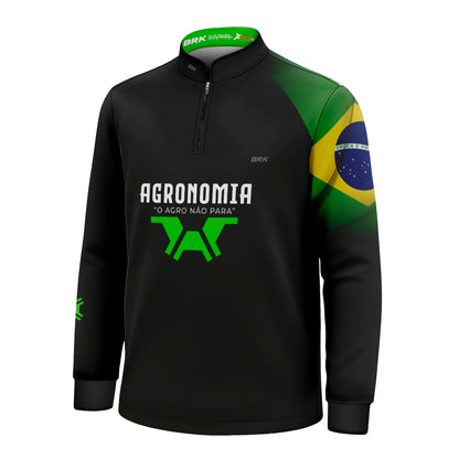 Camisa Infantil Brk Agronomia Preta com Proteção UV50+ - Brk Agro