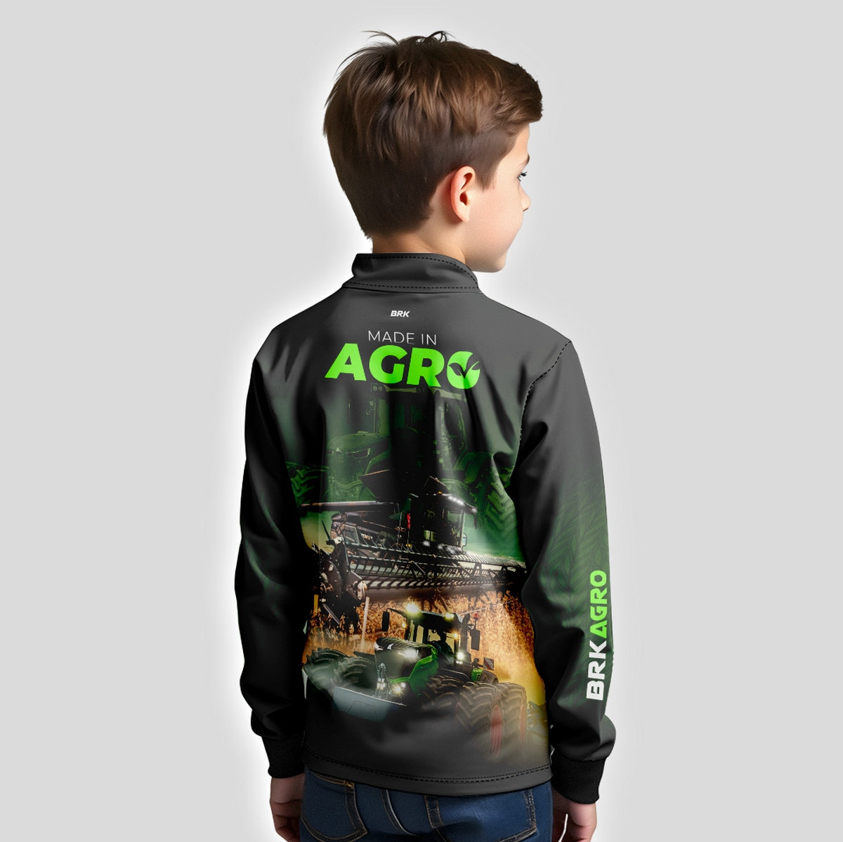 Camisa Infantil Agro Brk Made in Agro Produtor de Soja com Proteção Solar UV50+ - Brk Agro