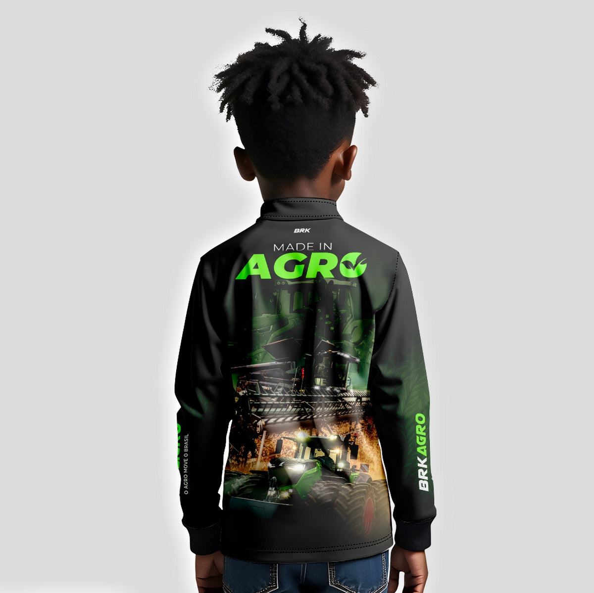 Camisa Infantil Agro Brk Made in Agro Produtor de Soja com Proteção Solar UV50+ - Brk Agro