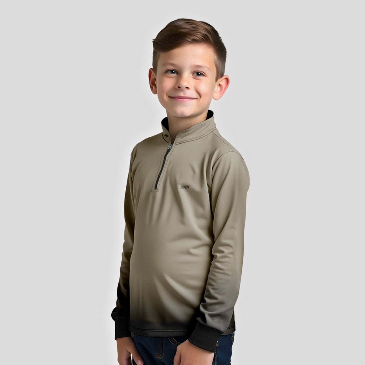 Camisa Infantil Agro Brk Unissex Basic Areia com Proteção Solar UV50+ - Brk Agro
