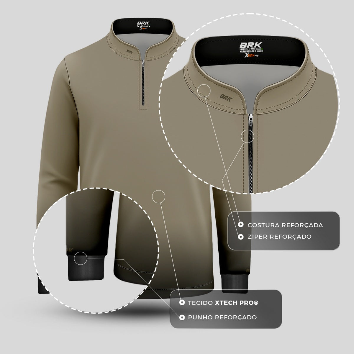 Camisa Infantil Agro Brk Unissex Basic Areia com Proteção Solar UV50+ - Brk Agro