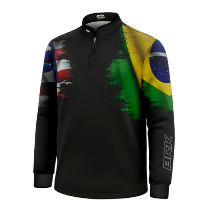 Camisa Agro Brk Bandeira Brasil Estados Unidos com Proteção Solar UV50+ - Brk Agro