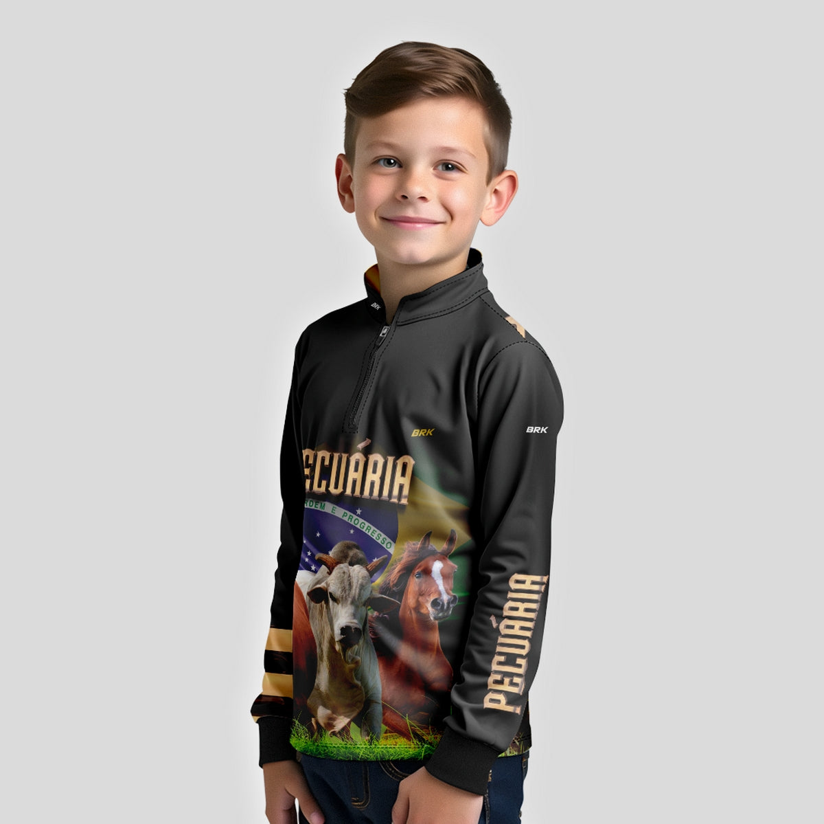 Camisa Infantil Agro Brk Pecuária com UV50+ - Brk Agro