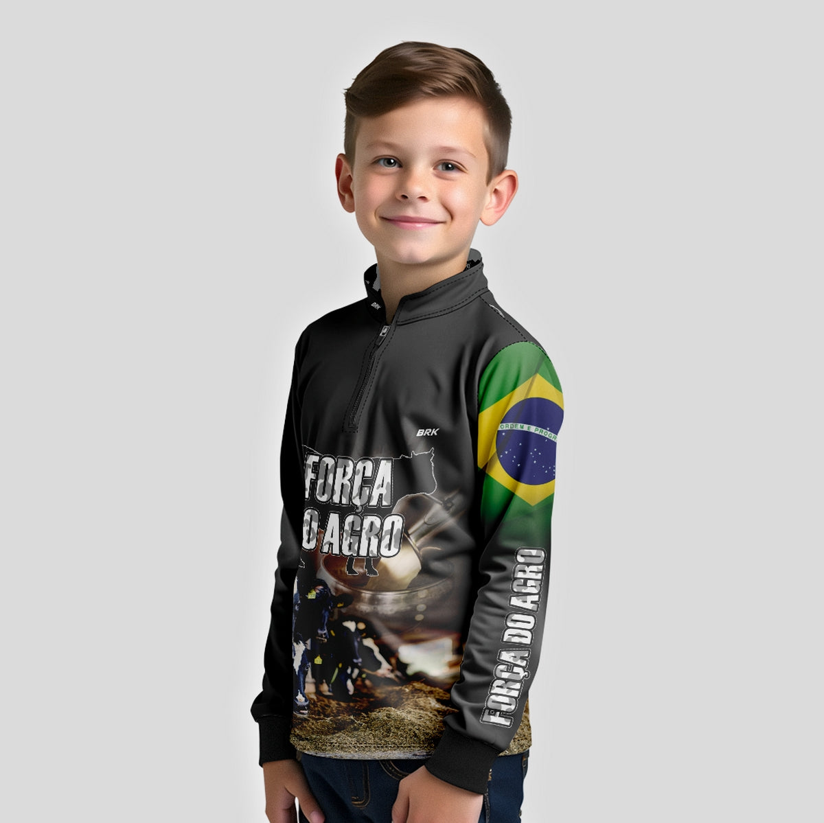 Camisa Brk Agro Infantil Produtor de Leite com Proteção Solar UV50+ - Brk Agro