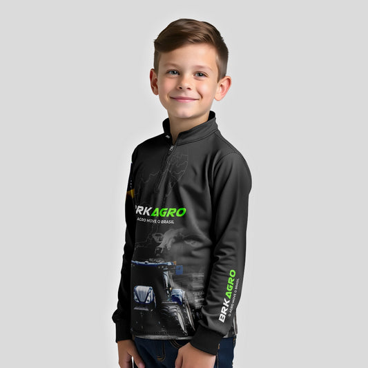 Camisa Brk Agro Infantil O Agro Move o Brasil com UV50+ - Brk Agro