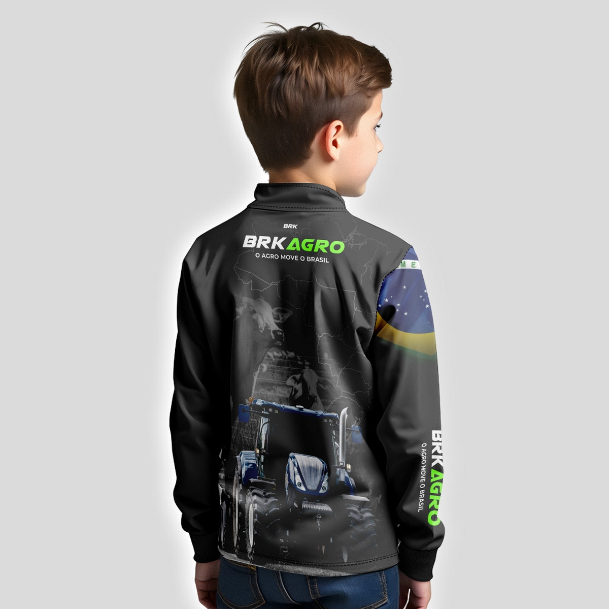 Camisa Brk Agro Infantil O Agro Move o Brasil com UV50+ - Brk Agro