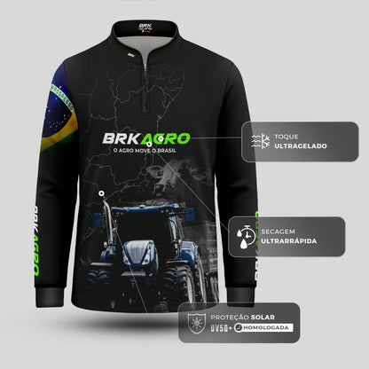 Camisa Brk Agro Infantil O Agro Move o Brasil com UV50+ - Brk Agro