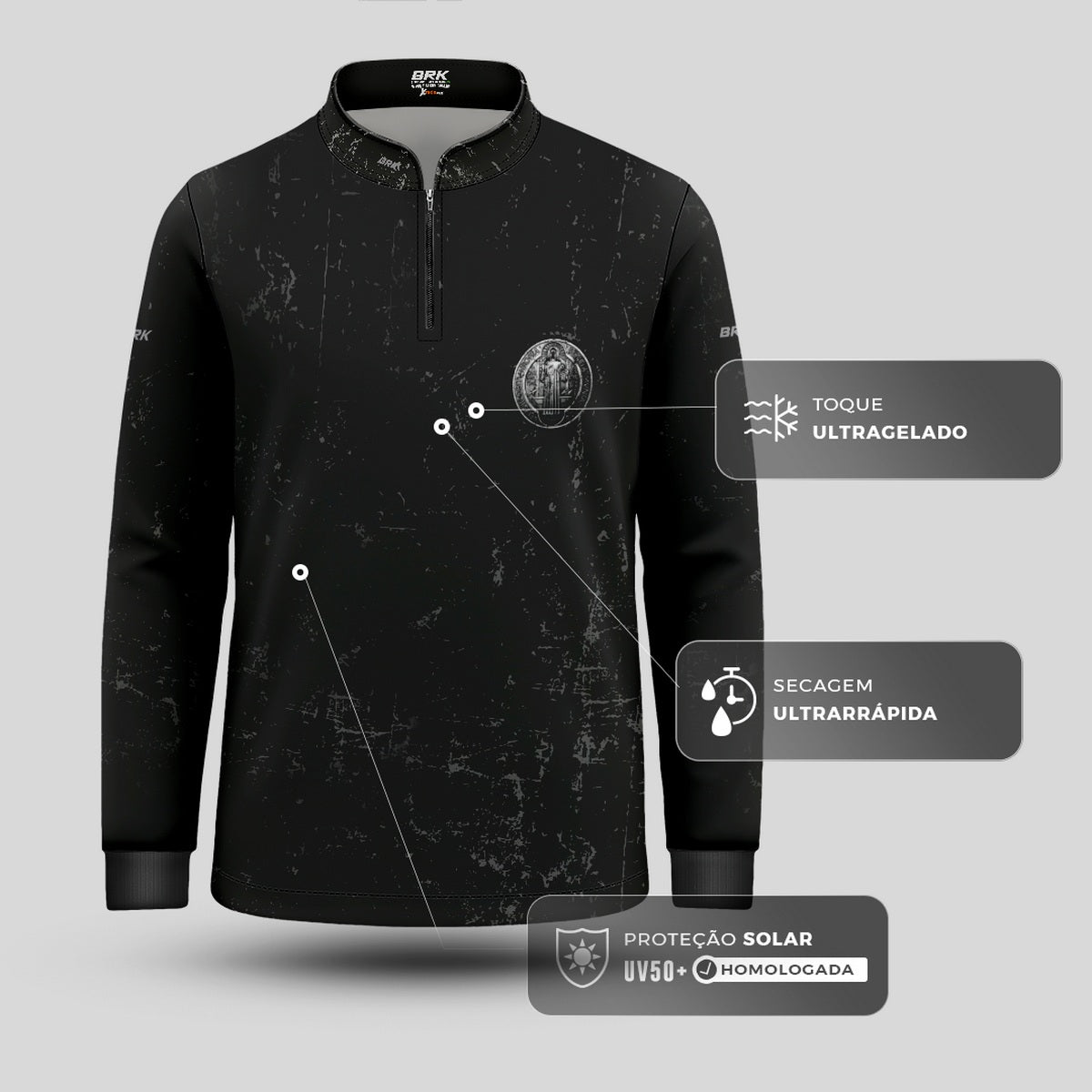 Camisa Infantil Agro Brk Medalha de São Bento com UV50+ - Brk Agro