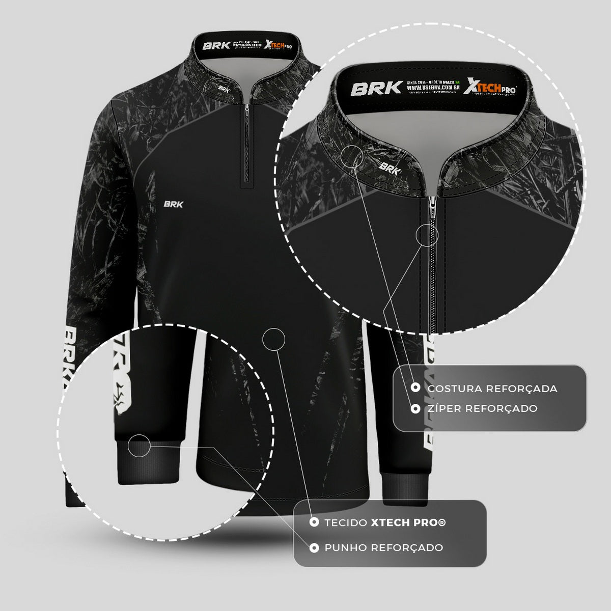 Camisa Infantil Agro Brk Camuflado Real Tree Made In Agro com Proteção Solar UV50+ - Brk Agro