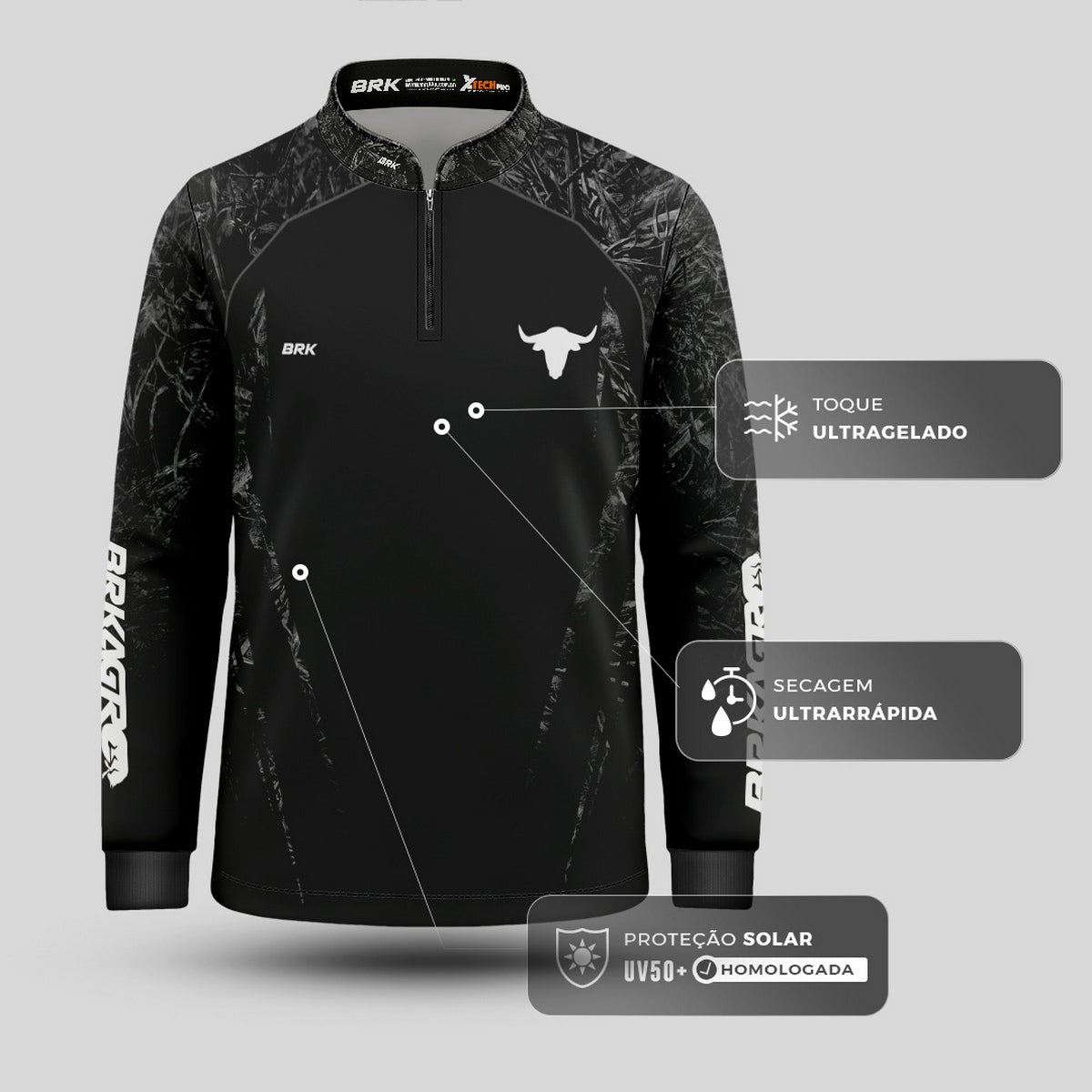Camisa Infantil Agro Brk Camuflado Real Tree Made In Agro com Proteção Solar UV50+ - Brk Agro