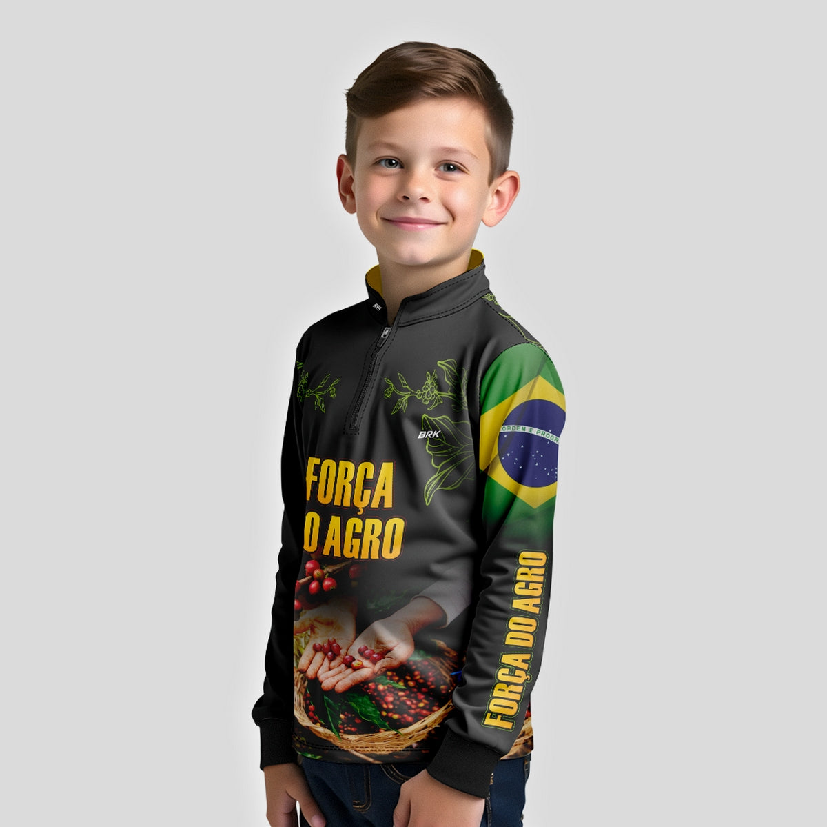Camisa Brk Agro Infantil Cafeicultor com Proteção Solar UV50+ - Brk Agro