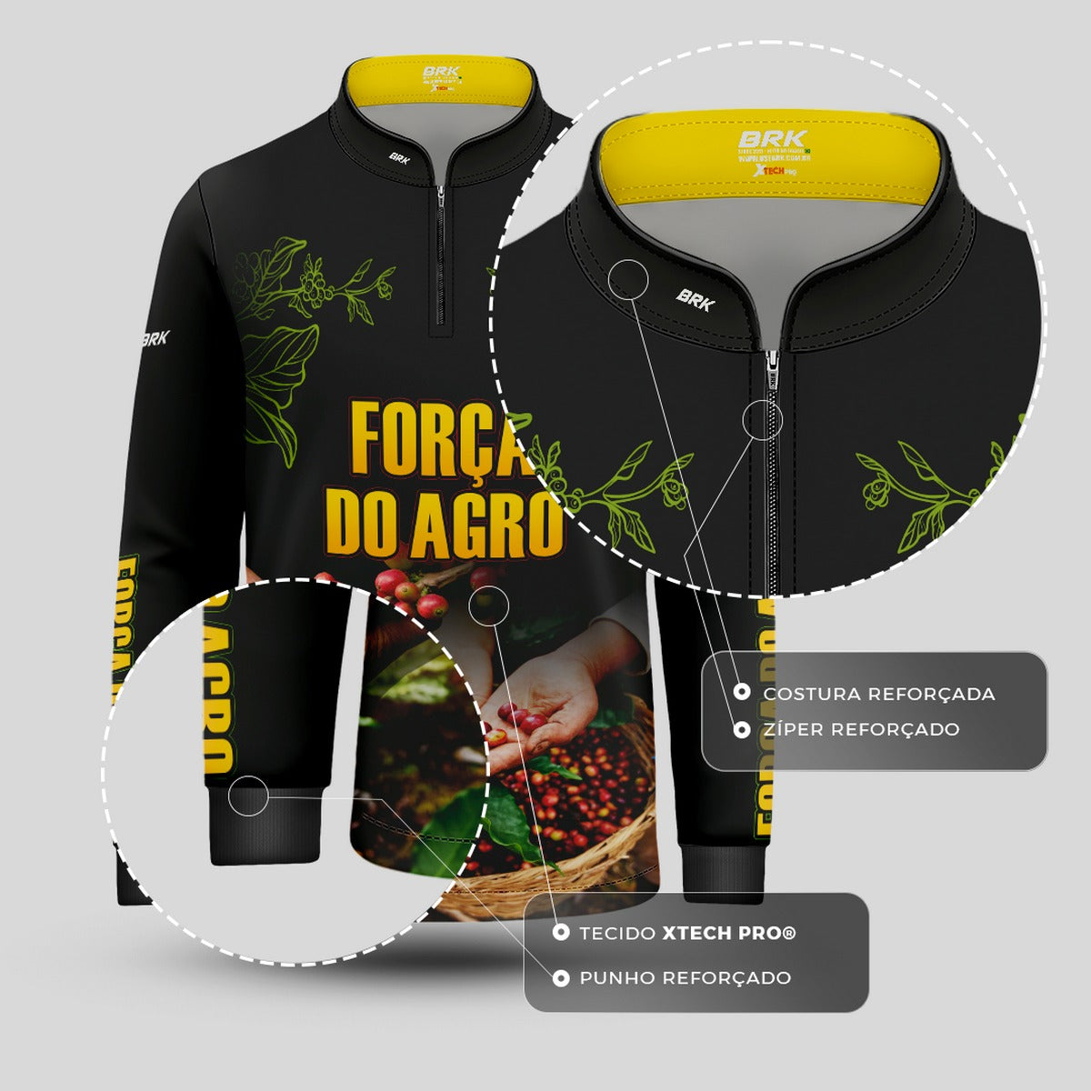 Camisa Brk Agro Infantil Cafeicultor com Proteção Solar UV50+ - Brk Agro