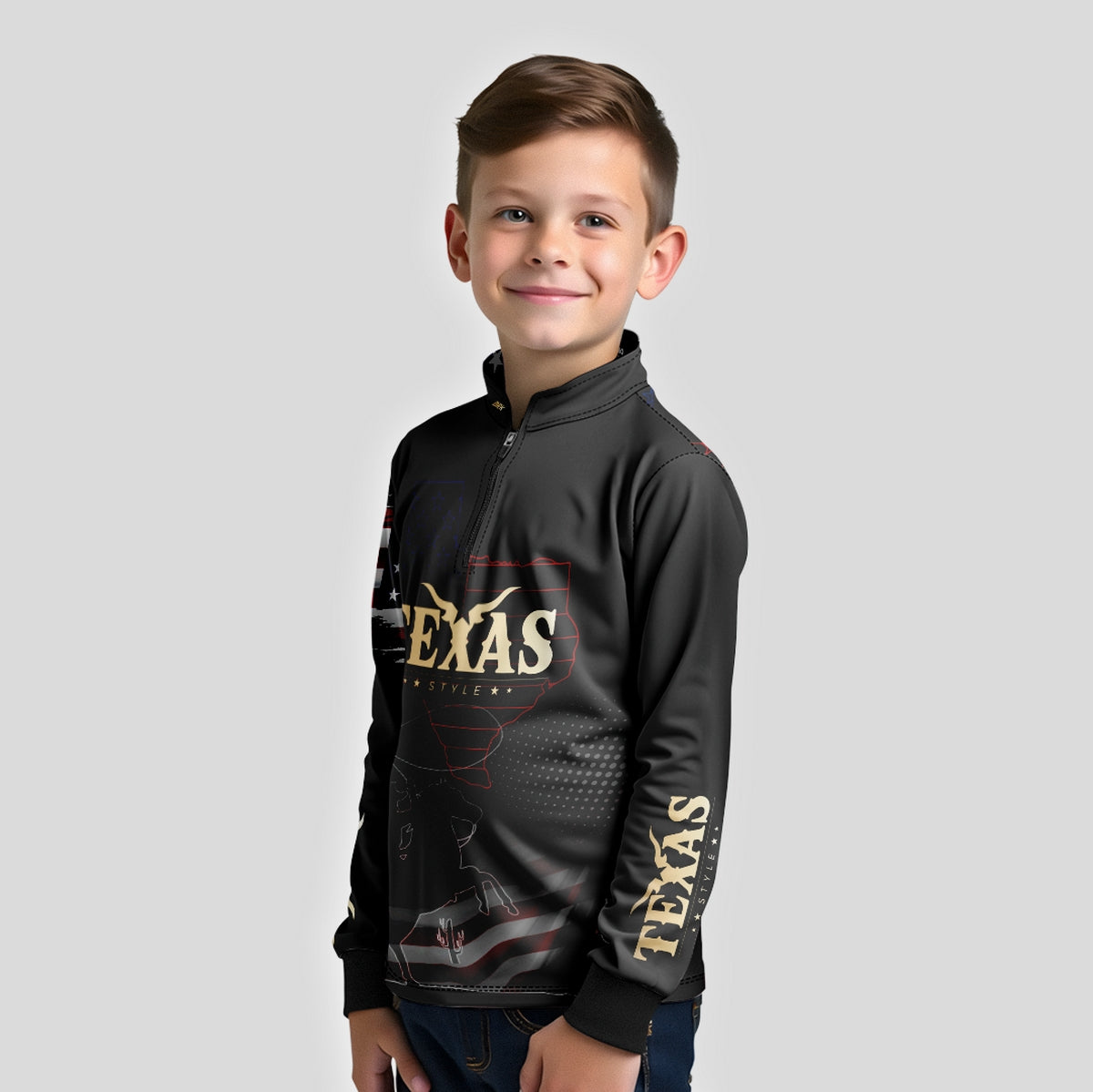 Camisa Agro Infantil Brk Texas Estados Unidos com Proteção Solar UV50+ - Brk Agro