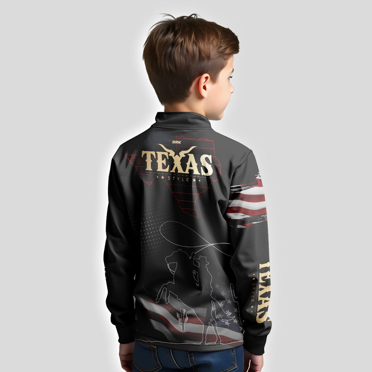 Camisa Agro Infantil Brk Texas Estados Unidos com Proteção Solar UV50+ - Brk Agro