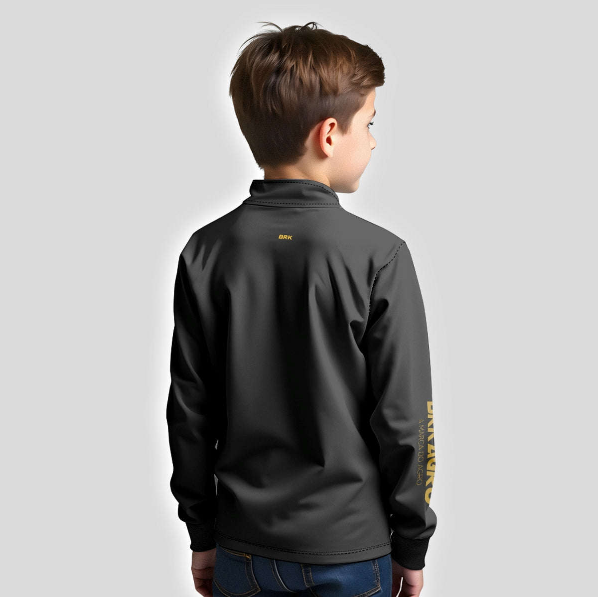 Camisa Infantil Agro Brk Clean Preta com Proteção Solar UV50+ - Brk Agro