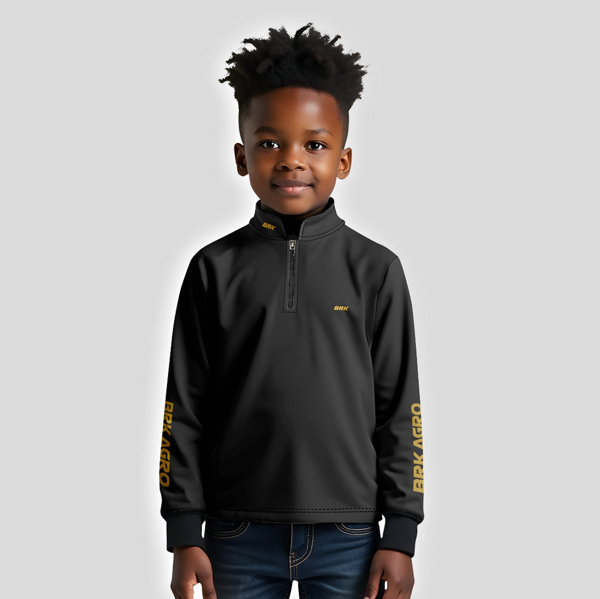 Camisa Infantil Agro Brk Clean Preta com Proteção Solar UV50+ - Brk Agro