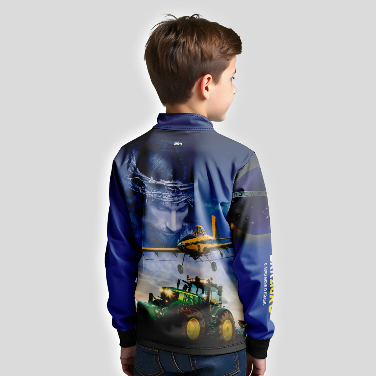 Camisa Infantil Agro Brk Jesus Agricultura de Precisão com Proteção Solar UV50+ - Brk Agro