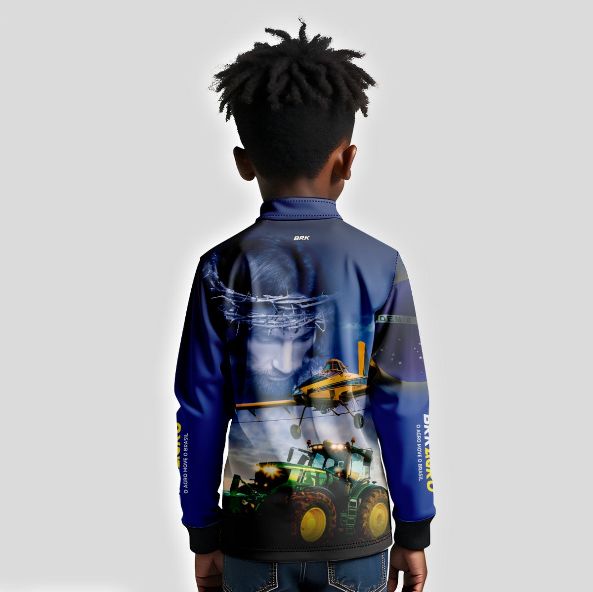 Camisa Infantil Agro Brk Jesus Agricultura de Precisão com Proteção Solar UV50+ - Brk Agro