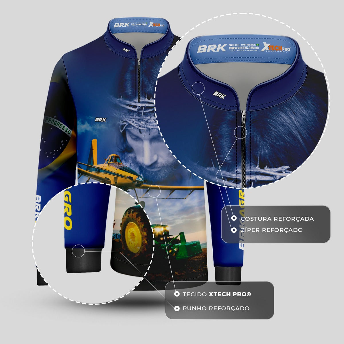 Camisa Infantil Agro Brk Jesus Agricultura de Precisão com Proteção Solar UV50+ - Brk Agro