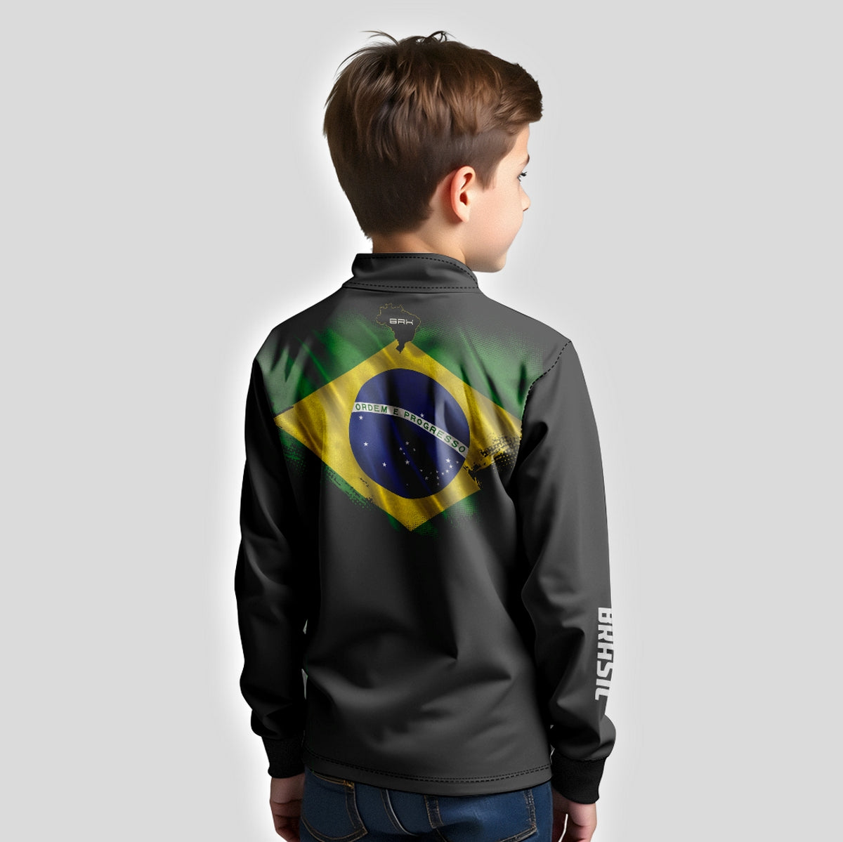 Camisa Agro Infantil Brk Bandeira do Brasil com Proteção Solar UV50+ - Brk Agro