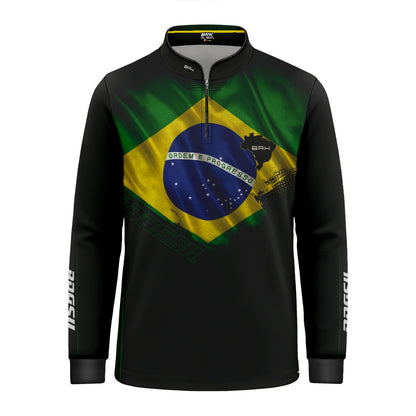 Camisa Agro Infantil Brk Bandeira do Brasil com Proteção Solar UV50+ - Brk Agro