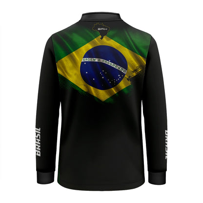 Camisa Agro Infantil Brk Bandeira do Brasil com Proteção Solar UV50+ - Brk Agro
