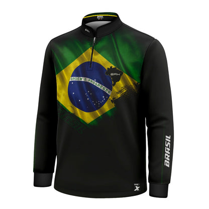 Camisa Agro Infantil Brk Bandeira do Brasil com Proteção Solar UV50+ - Brk Agro