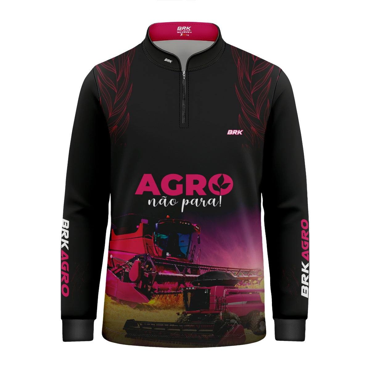 Camisa Agro Infantil Brk O Agro Não Para Preta com UV50+ - Brk Agro