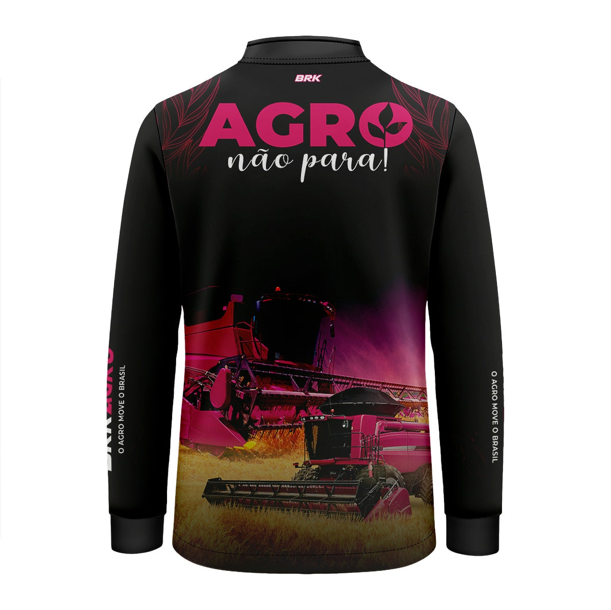 Camisa Agro Infantil Brk O Agro Não Para Preta com UV50+ - Brk Agro