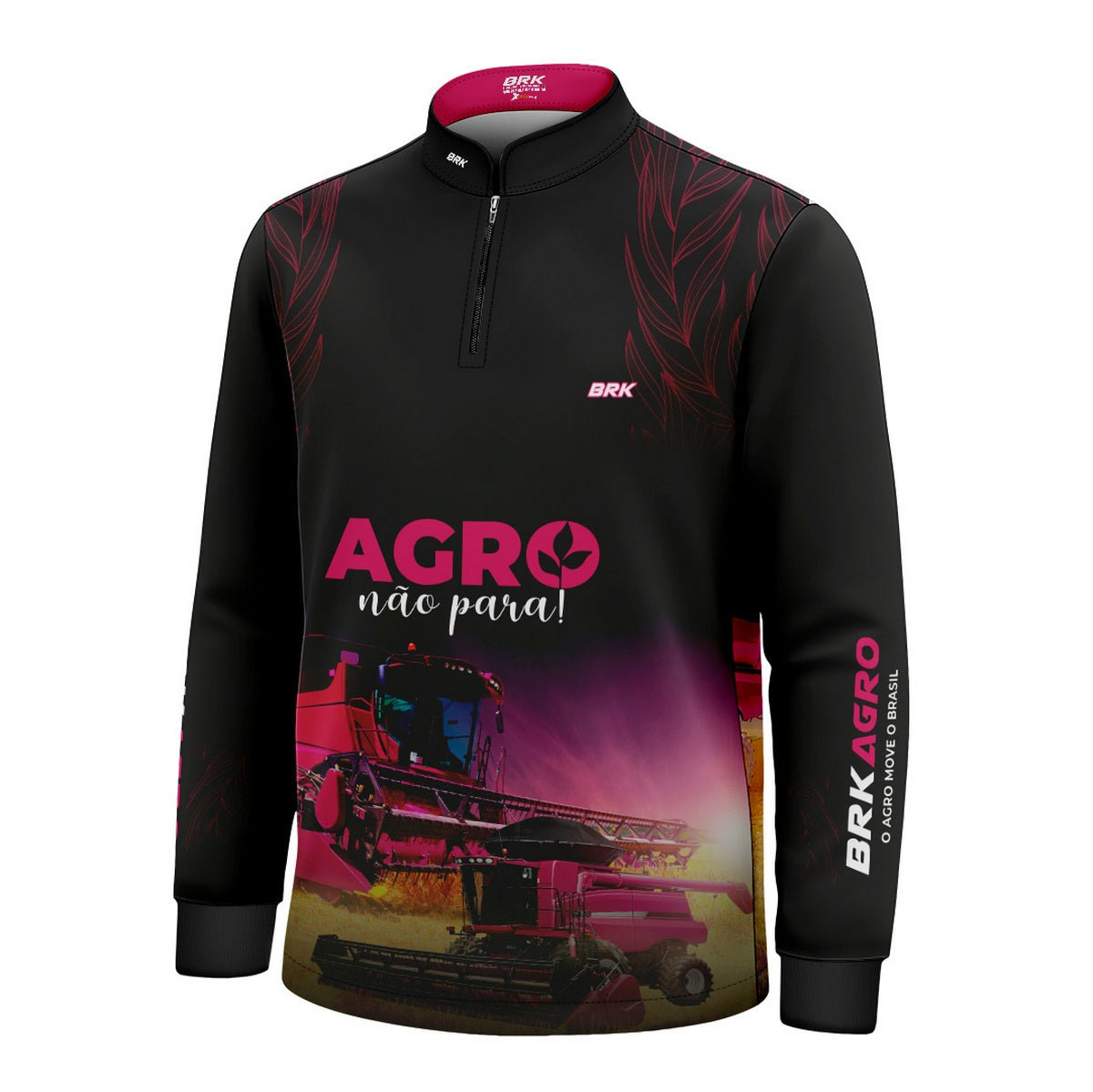 Camisa Agro Infantil Brk O Agro Não Para Preta com UV50+ - Brk Agro