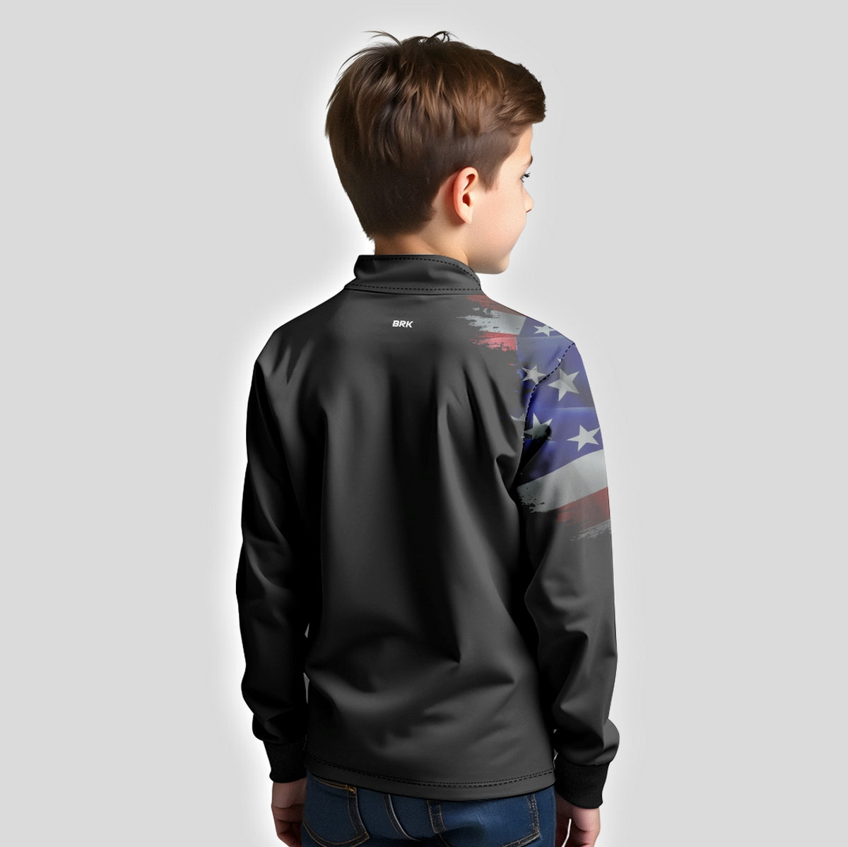 Camisa Agro Infantil Brk Bandeira Estados Unidos com Proteção Solar UV50+ - Brk Agro