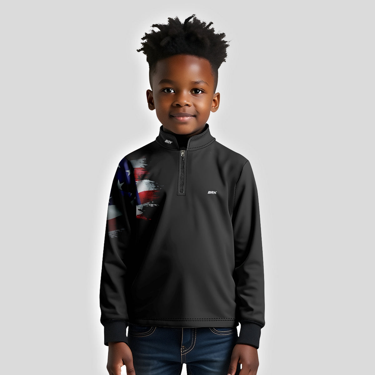 Camisa Agro Infantil Brk Bandeira Estados Unidos com Proteção Solar UV50+ - Brk Agro