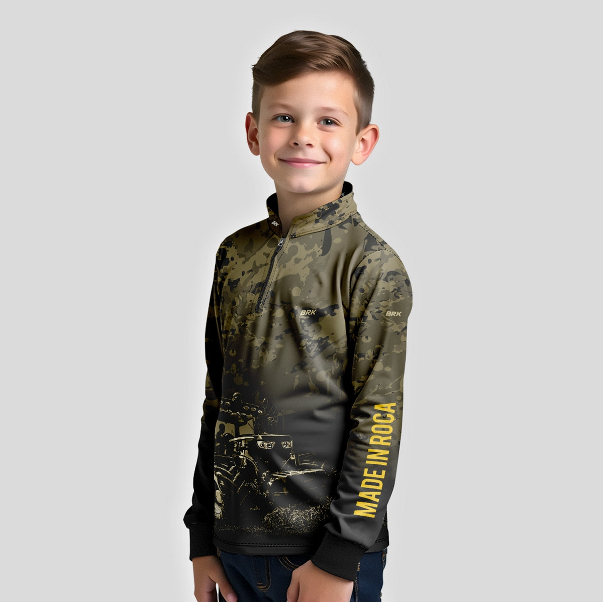 Camisa Infantil Agro Brk Camuflada com Proteção Solar UV50+ - Brk Agro