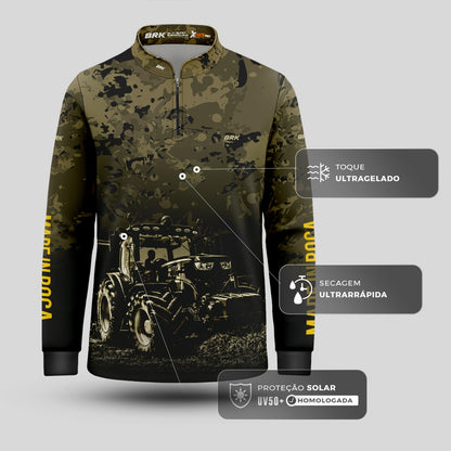 Camisa Infantil Agro Brk Camuflada com Proteção Solar UV50+ - Brk Agro