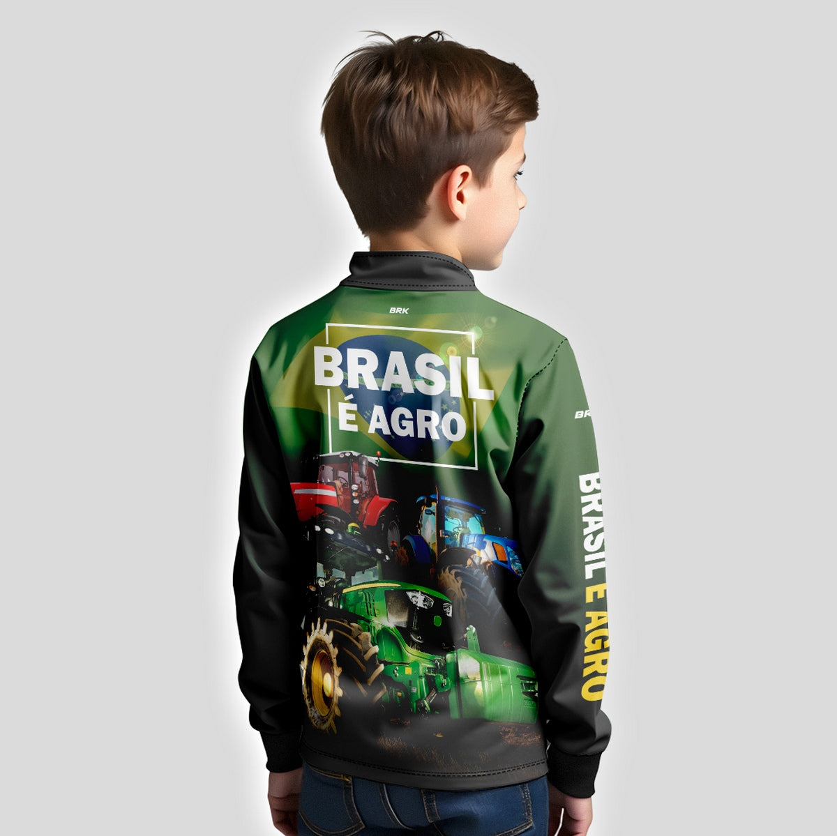 Camisa Brk Agro Infantil Brasil é Agro Verde com Proteção UV50+ - Brk Agro