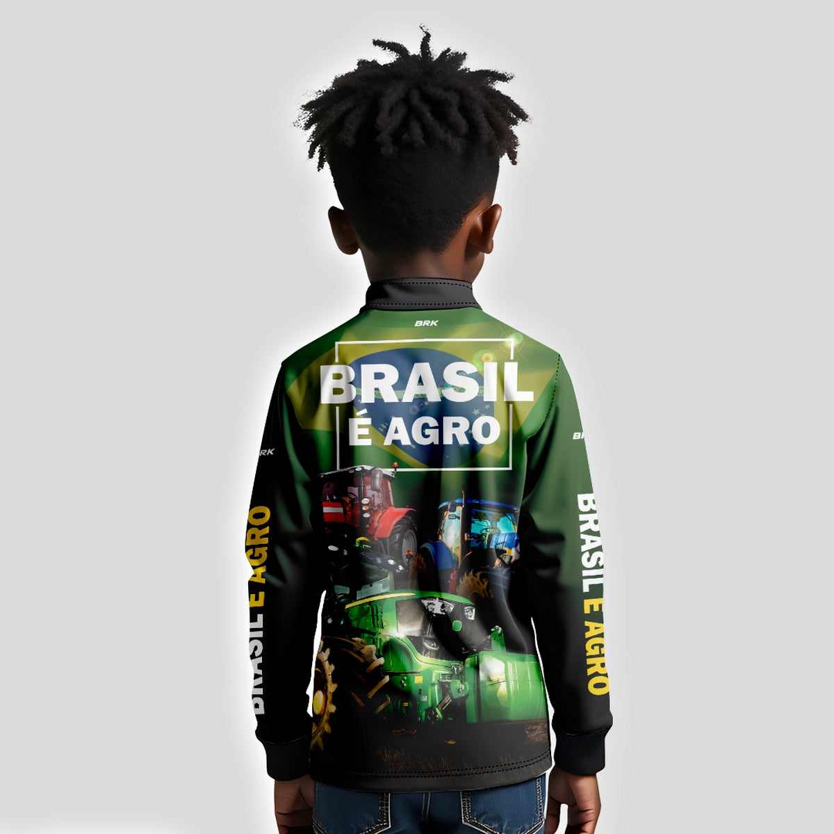 Camisa Brk Agro Infantil Brasil é Agro Verde com Proteção UV50+ - Brk Agro