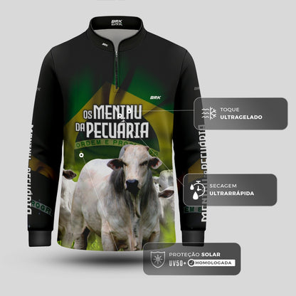 Camisa Infantil Agro Brk Os Menino da Pecuária com Proteção Solar UV50+ - Brk Agro