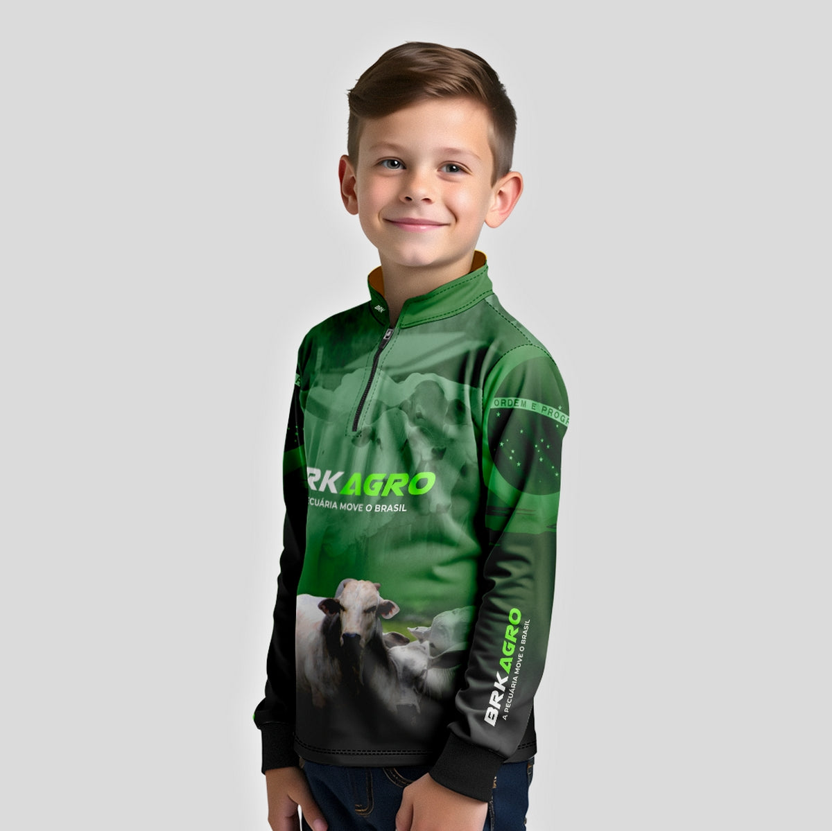 Camisa Infantil Agro Brk Nelore com UV50+ - Brk Agro