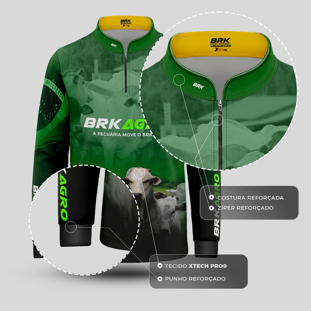 Camisa Infantil Agro Brk Nelore com UV50+ - Brk Agro