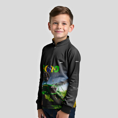 Camisa Brk Agro Infantil Preta Pulverizador Proteção Solar UV50+ - Brk Agro
