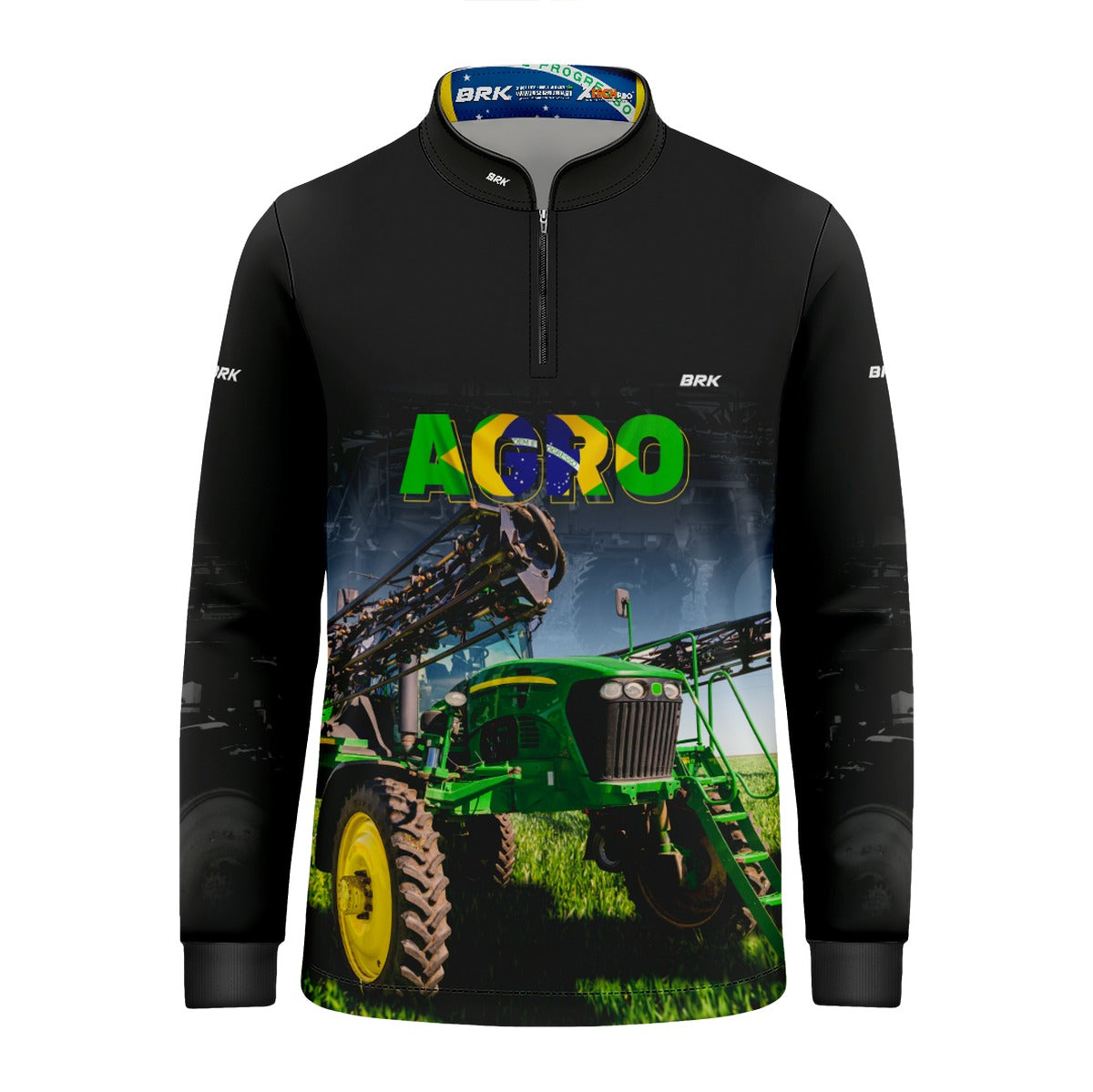 Camisa Brk Agro Infantil Preta Pulverizador Proteção Solar UV50+ - Brk Agro